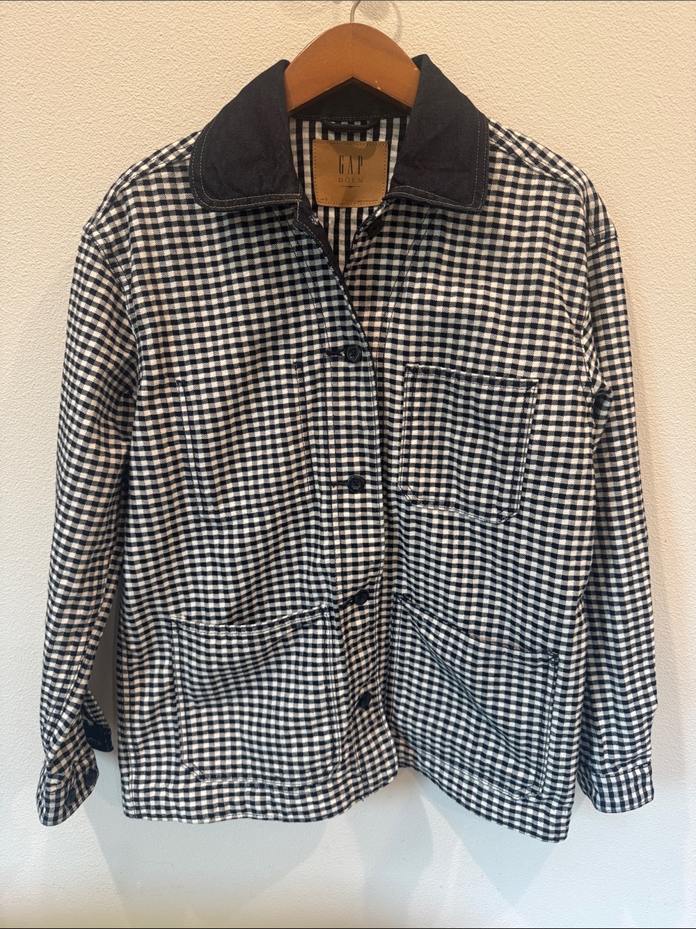 GAP Black & White Gingham Utility Jacket